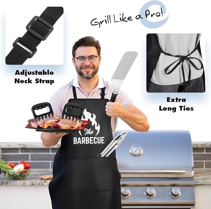31PCS Griddle Accessories Kit for Blackstone, Flat Top Hibachi Grill Spatula Set with 2 Melting Domes, Burger Press, Patty Maker and Apron, Professional Teppanyaki Tools Gifts for Outdoor BBQ
