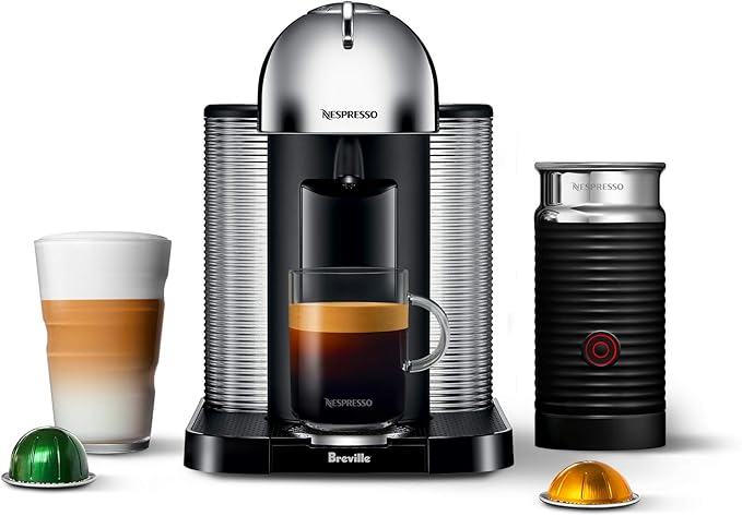 Breville Nespresso Vertuo Coffee and Espresso Machine, Chrome & Capsules VertuoLine, Espresso Variety Pack, Medium and Dark Roast Espresso Coffee, 50 Count Coffee Pods, Brews 1.35 Ounce