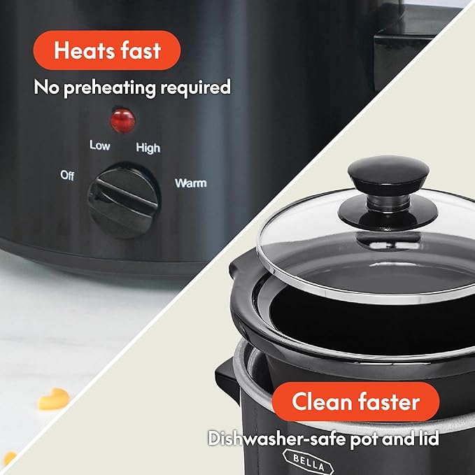 Bella 1.5 QT slow cooker, Black
