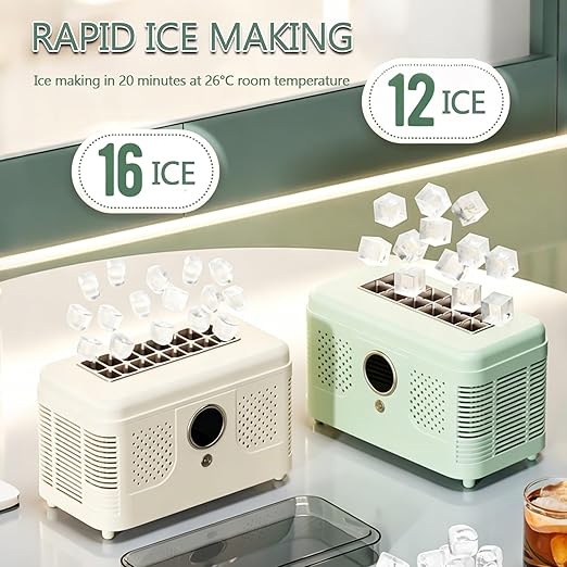 Portable Ice Maker Countertop, Ice Maker Machine with Heat Dissipation Holes, Rapid Ice Making for Milk Tea, Coffee, Juice, Beverages