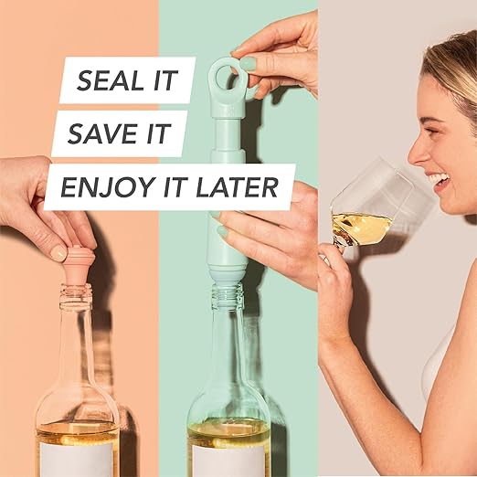 Vacu Vin Wine Saver Bundle – 11 Stoppers & Vacuum Pump for Fresh Wine