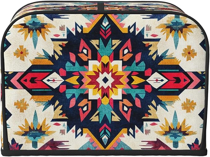 Southwestern Pattern Covers for Toasters 4 Slice,Cute Funny Bread Machine Cover with Handle,Washable Stain Resistant Kitchen Small Appliance Cover Dining Decor
