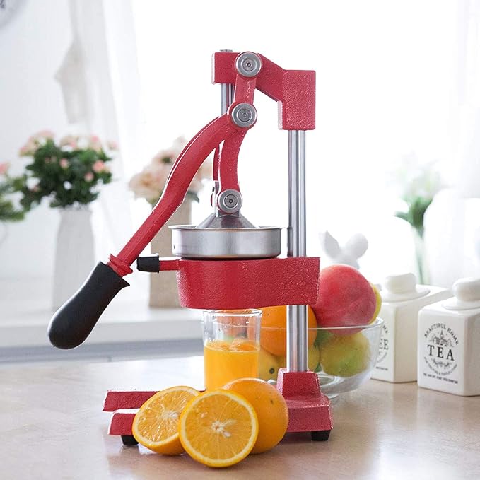 CO-Z Manual Citrus Juicer, Professional Orange and Lemon Juice Maker, Easy to Clean, Red