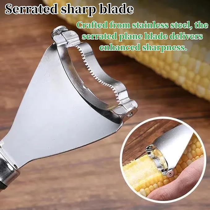 3PCS Corn Peeler Stainless Steel Corn Peeler,Stripper Tool and Corn Holder Set 2025 Corn Planer Cutter Thresher Scraper,Peel Corn Cob Separator Quick，Kitchen Gadgets