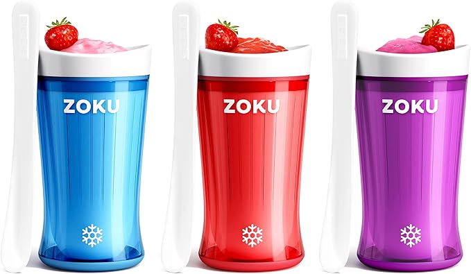 ZOKU Jumbo Slush and Shake Maker, Compact Make and Serve Cup with Freezer Core Creates Single-Serving Smoothies, Slushies and Milkshakes in Minutes, BPA-Free, Purple