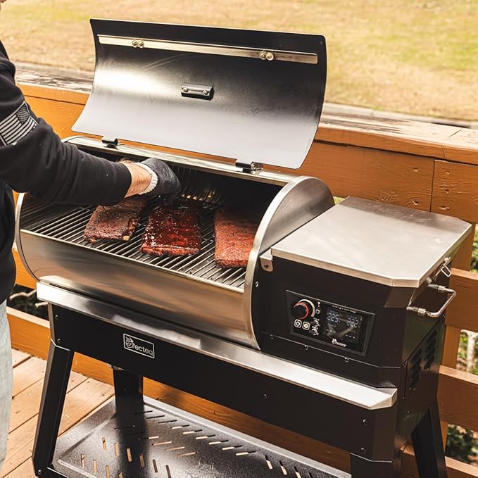 recteq Patio Legend 400 Pellet Smoker Grill, Pellet Grill with Wifi & App Connectivity, Outdoor Smokers Grills, Temp Range 180° to 700+°, Searing Essentials Bundle