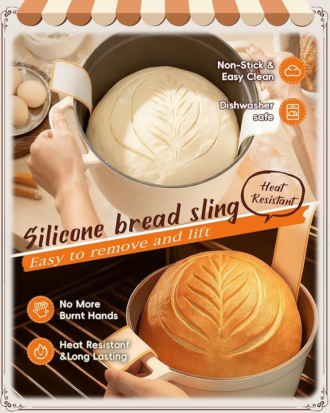 Complete Sourdough Starter Kit | Easy to Clean & Use for Beginners & Bakers | Natural Rattan Proofing Basket with Full Accessories | Sourdough Bread Baking Supplies for Bakers Women Wife