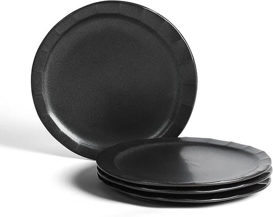 Stone Lain Oasis 4-Piece Dinner Plate Set Stoneware, Black
