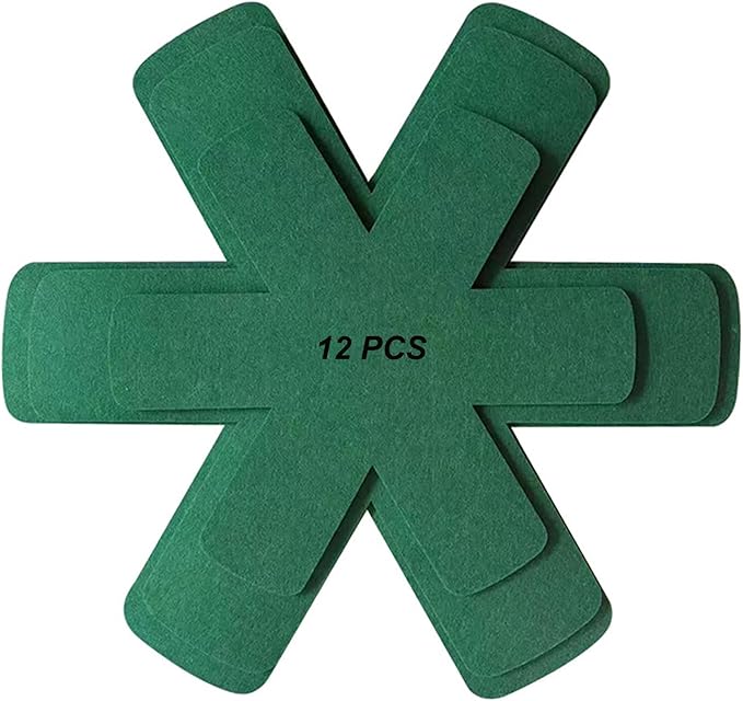 Pot and Pan Protectors 12 Pack 3 Different Sizes Pot Separator for Stacking Cookware Protectors Pan and Pot Dividers Pads Protect Glass Ceramic Dish Plates from Slipping Scratching Marring