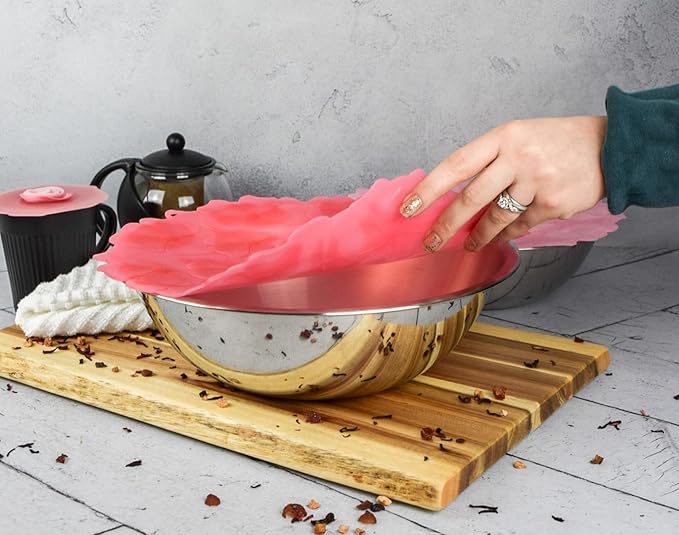 Charles Viancin Silicone Lids - Geranium Silicone Bowl Covers/Airtight Pan Lid (11 Inch Candy Pink)