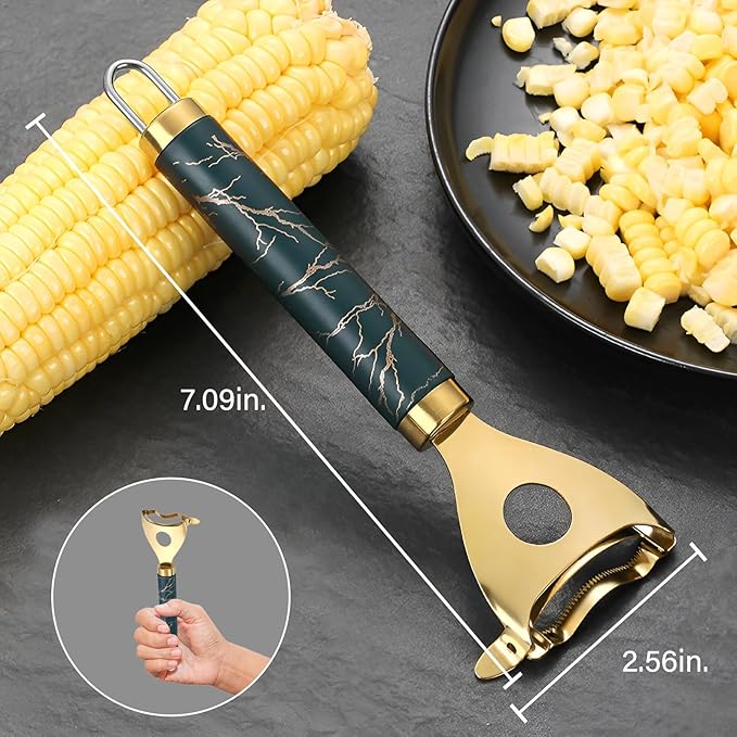 Cobb Gobbler Corn Peeler(2-Pack) – Stainless Steel Corn Kernel Stripper Tool，Labor-Saving and Fast Peeling Tool， Efficient Kitchen Gadget
