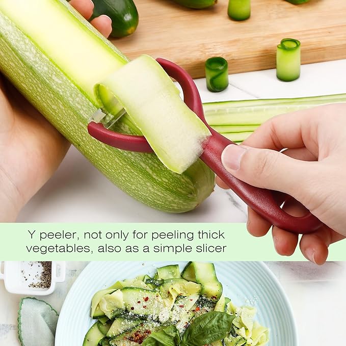 Senbowe Upgrade Potato Peeler for Kitchen, 6PCS Stainless Steel Vegetable Peeler, I and Y Veggie Food Peeler for Apple Fruit Carrot Zucchini Cucumber,Good Grip Makes Peeling Very Easy