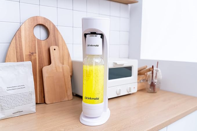 Drinkmate Carbonated Beverage Maker with 3 oz Test Cylinder (White)