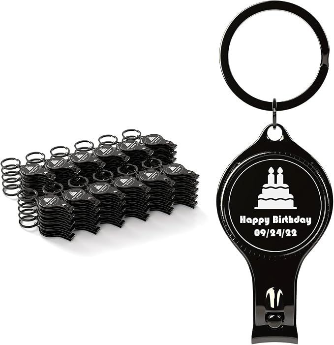 50pcs Personalized 4 in 1 Multi Function Bottle Opener, Nail Clipper, Wedding Favors Brewery, Private Customized, Black, Multitool Gifts for Men