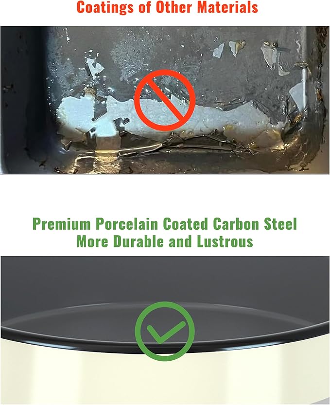 Enamel Round Roasting Pan Set Baking Dish 4-Pack 9/10/12/14 Inch High Temperature Resistance Bakeware for Pizza Chicken, Oven Dishwasher Safe Birthday Mother Day Gift for Wife & Mom Cake Pan