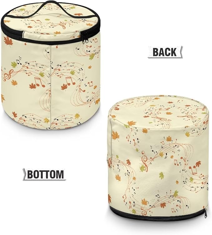 Fall Electric Pressure Cooker Insulation Bag Reusable Pressure Cooker Storage Bag Kitchen Appliance Dust Cover, Music Note Maple Leaf