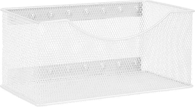 YBM HOME Mesh Magnetic Storage Basket Organizer with Extra Strong Magnets Holds Your Whiteboard and Locker Accessories, Perfect as Marker and Pencil Holder for Office, (16, White)