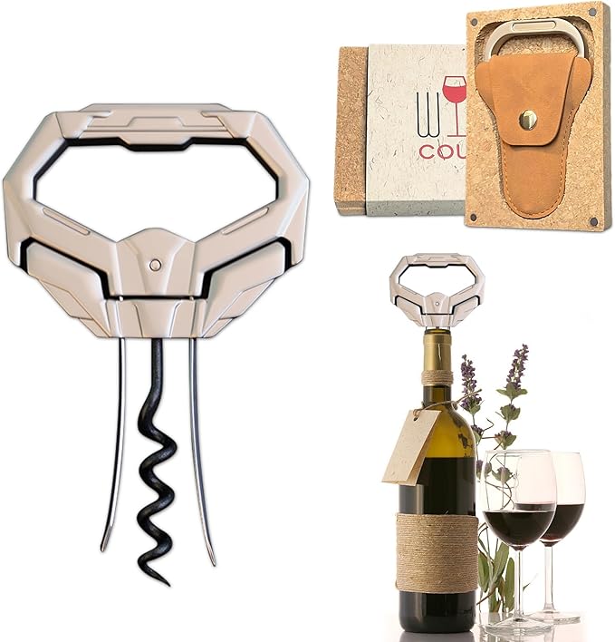 3 in 1 Ah So Two Prong Wine Opener & Cork Remover,It Can Remove The Older and Fragile Wine Corks so Easy for Connoisseurs to Uncork (Diamond)