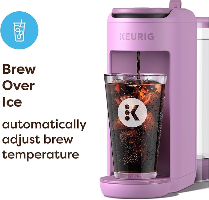 Keurig K-Mini Mate Plus Single-Serve K-Cup Pod Coffee Maker, Compact, 3 Cup Sizes, Brew Over Ice and Strong Button Features, 50 oz Removable Reservoir, Wild Orchid