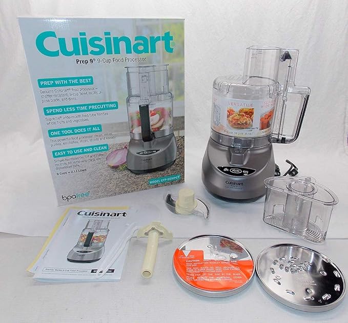 Cuisinart CFP-9GMPCY Food Processor, 9-Cup, Gunmetal (Renewed)