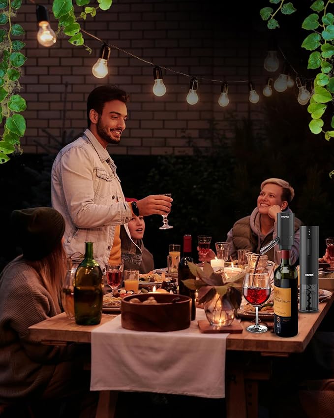 Rechargeable Electric Wine Opener Set – 4-in-1 Wine Gift Set with Aerator, Vacuum Stopper & Foil Cutter – Perfect Mother’s Day Gift for Mom, Wine Lovers, Home, Kitchen & Party