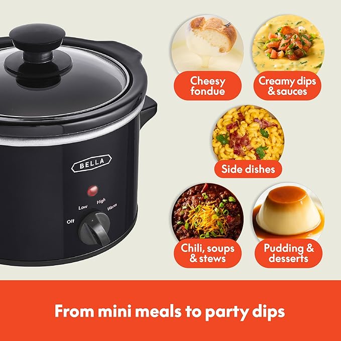 Bella 1.5 QT slow cooker, Black
