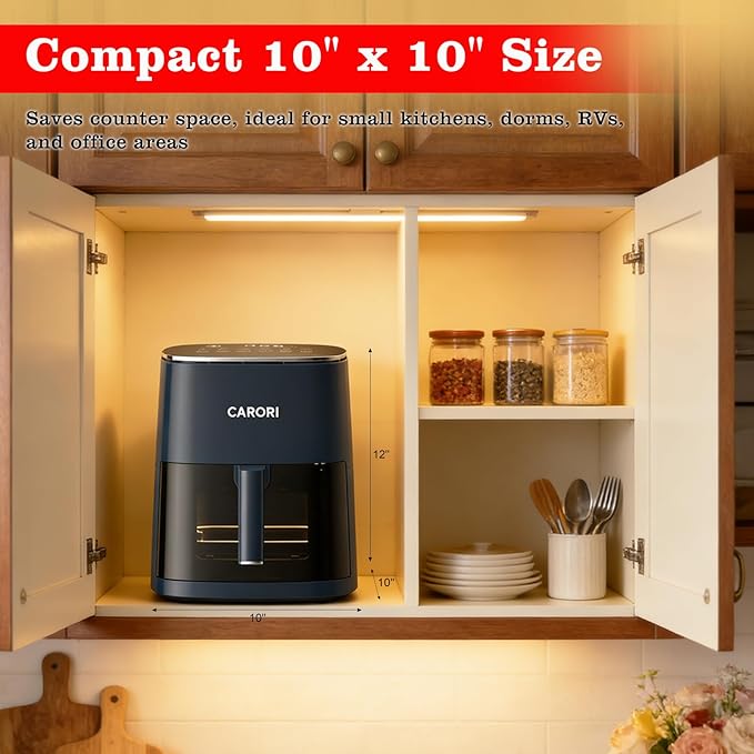 6Qt Air Fryer with Viewing Window, 12 Preset, Large Capacity, 400℉ Max Crisp, 1700W Quick Even Easy Meals, Nonstick Dishwasher Safe Basket, Bake Roast Dehydrate Reheat