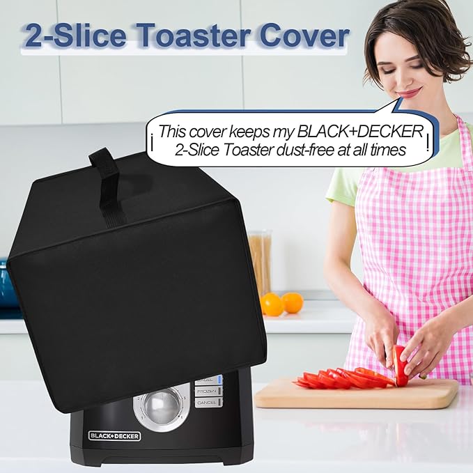 Toaster Cover for BLACK+DECKER 2-Slice Toaster T2569B, Waterproof Heat-Resistant Dust-proof Protective Cover Case 2-Slice ToasterOven Heavyweight Thickened Case (12.6"D×9"W×7.5"H)