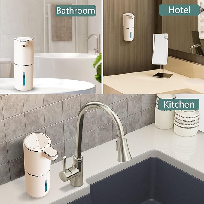 Automatic Liquid Soap Dispenser,Touchless Hand Soap Dispenser USB Rechargeabled Dispenser Electric,Wall Mounted 4 Levels Adjustable Dispenser Pump for Bathroom Kitchen Dish Soap Gold