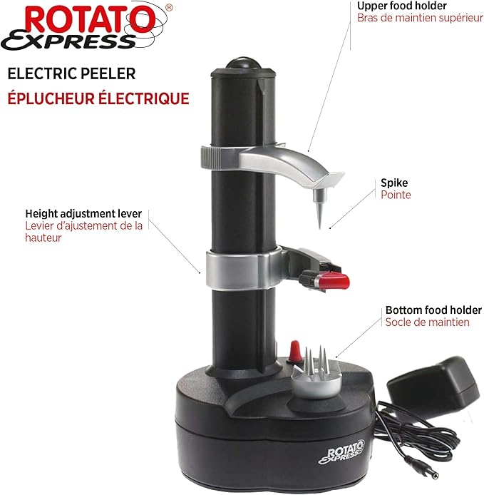 Starfrit Rotato Express Electric Peeler - 2 Spare Blades - Safe & Easy to Use - Effortlessly Peels Vegetables and Fruit,(Pack of 6)