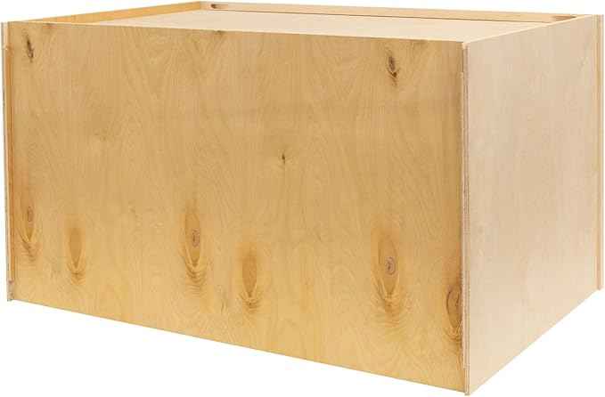 Quicklock RTA (Ready-to-Assemble) 42" Tall Wall Kitchen Cabinets - Shaker Style | 100% Hardwood | Made in America | Soft Close Hardware (Raw Maple, 24" D x 36" W x 24" H)