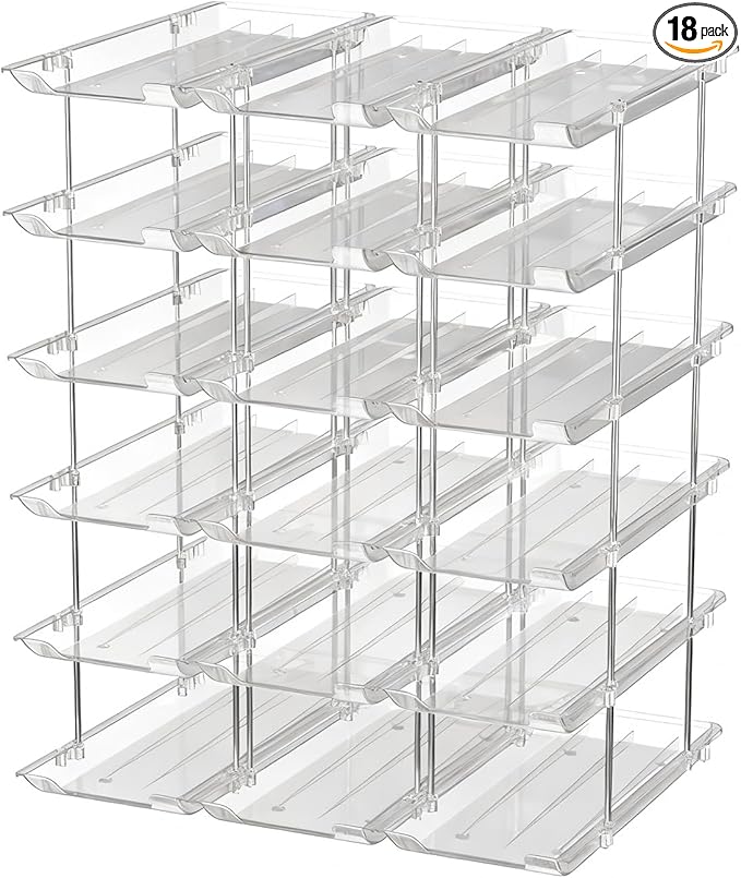 Can Organizer for Pantry, 6 Tier Canned Food Goods Storage Organizer, Clear Soda Can Organizer for Refrigerator Stackable Can Dispenser Rack Holders for Pantry Cabinet Fridge Countertop, Holds 72 Cans