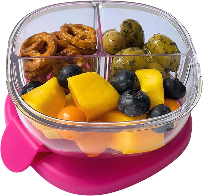 Yumbox Snack Bowl, Leakproof 3 Compartments, Removable Lid, Microwave, Dishwasher Safe, Kids Snacks, Granola Bowl, Snacks for school, work, travel
