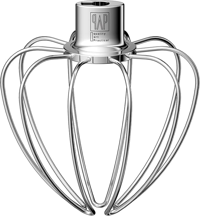 Heavy Duty Whisk Attachment for KitchenAid 4.5-5QT Tilt-Head Stand Mixers- Extra Thick Stainless Steel Wire Whip for Fast Whipping, Commercial Grade for Large Batches, Dishwasher Safe