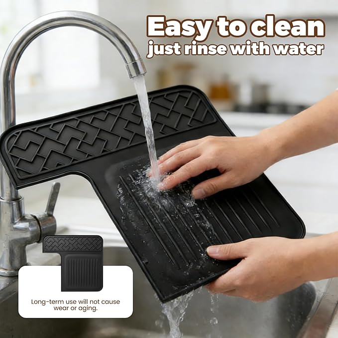 Top Mat Compatible with Ninja Luxe Coffee Espresso Machine ES601& ES701, Silicone Protective Top Cover, Shields Surface from Scratches, Waterproof Non-Slip, Easy to Clean (BLACK)
