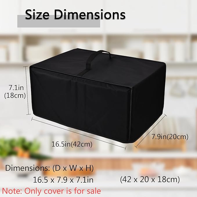 Toaster Cover Heavy Duty Heat-Resistant Waterproof Protective Cover Case Compatible with Mueller UltraToast Toaster 4 Slice MT-110ss/Elite Gourmet ECT-3100 Long Slot 4 SliceToaster (Black)