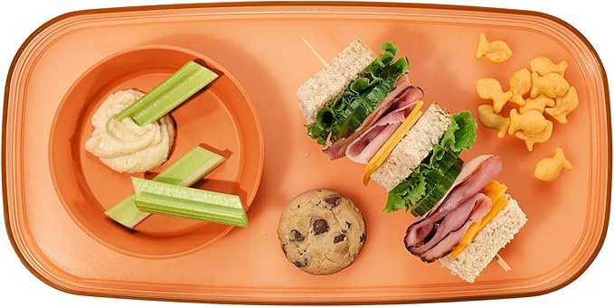 madesmart dipware Small Serving Plate, Collapsible & Removable Dip Bowl for Salsa, Queso, Sald, Olives, Premium Dishwasher & Microwave Safe, Multipurpose Plate & Bowl, Orange