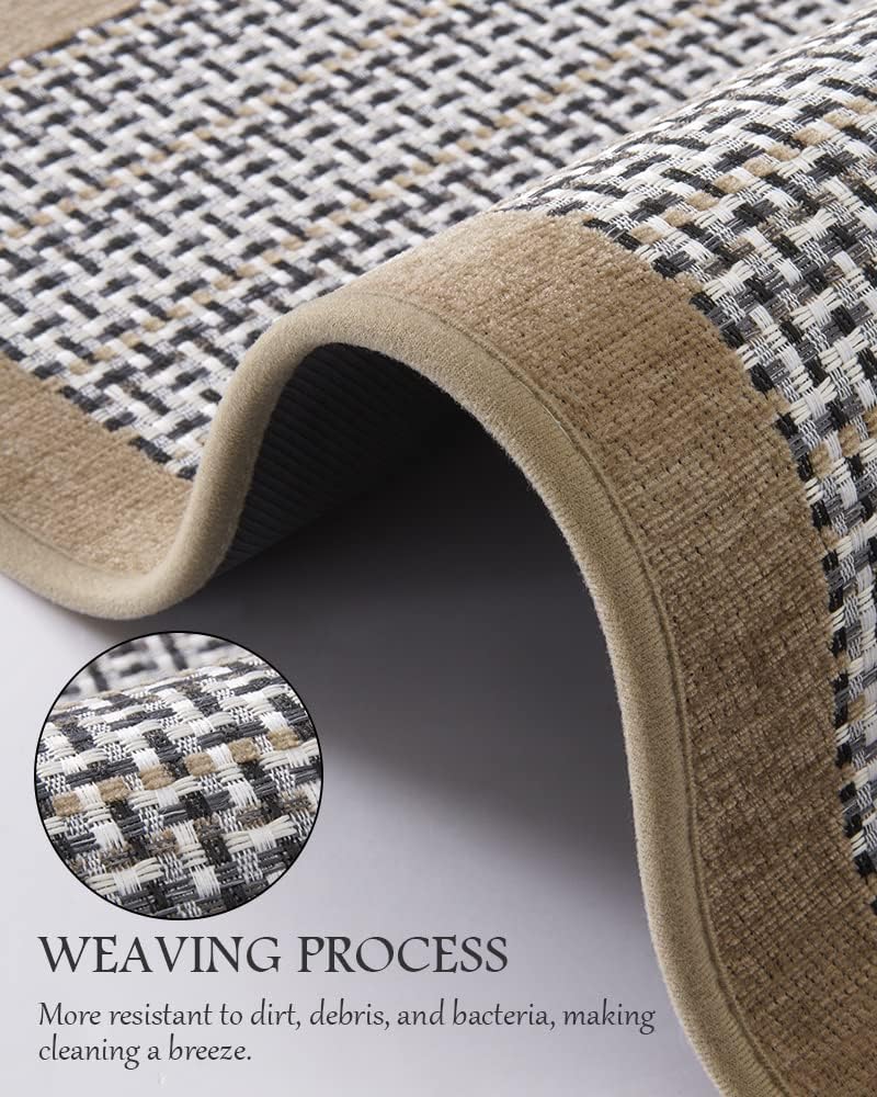 PADOOR Kitchen Mats for Floor, Kitchen Rugs Non Slip Washable, Rubber Backed Kitchen Runner Super Absorbent Kitchen Floor Mat Sink Rug, 25”x59” Brown
