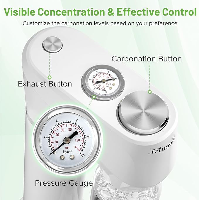 Secura Home Soda Streaming Machine Soda Maker, Sparkling Water and Carbonated Water Machine, Compatible with 60l Co2 Cylinders (Not Included)
