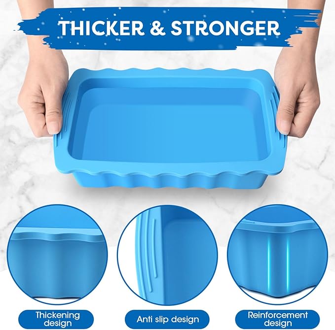 Haldane 5PC Extra Large Ice Block Mold 15LB Ice Cube Bricks Maker Molds for Cold Plunge/Coolers, Reusable Ice Bath Water Chiller, Thick Silicone Ice Bath Accessories Blue