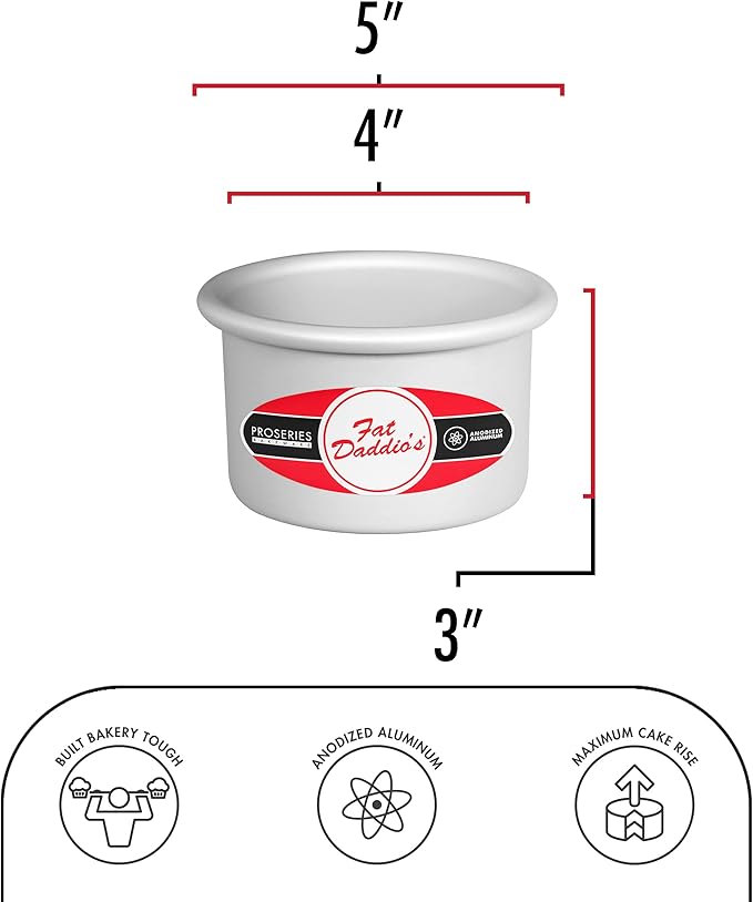 Fat Daddio's PCC-43 Anodized Aluminum Round Cheesecake Pan, 4 x 3 Inch
