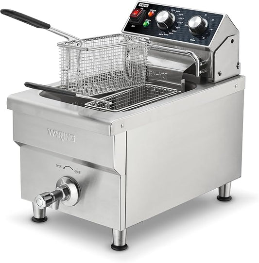 Waring Commercial 10lb Heavy-Duty Deep Fryer, for French Fries, Mozzerella Sticks, Chicken Wings, WDF1300