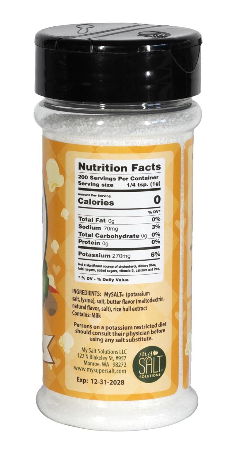 My SUPER SALT® Butter – Functional Butter-Flavored Salt Substitute - 85% Less Sodium - Smart Nutrition + Comfort Food Flavor - 7 oz