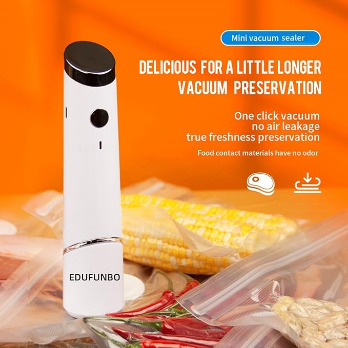 Handheld Vacuum Sealer for Food, Protable Compact Vacuum Sealer (Vacuum Sealers+ 30 Reusable Vacuum Seal Bags)