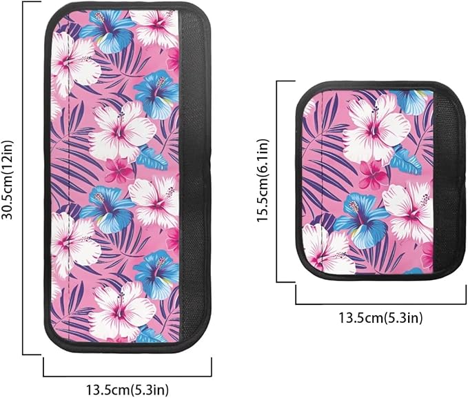 Fridge Door Handle Covers Set of 6 Kitchen Appliance Decor Handles Glove Anti-Slip Protectors Independence Day Refrigerator Decor for Summer, Hawaii Flower Tropical Hibiscus Floral Pink