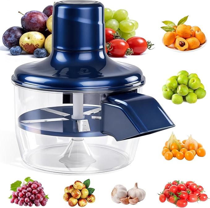 Automatic Grape Peeler Machine, Electric Garlic and Cherry Tomato Peeler, Cordless Fruit Skin Remover for Small Produce, Easy Peeling Kitchen Tool (Blue,1PC)