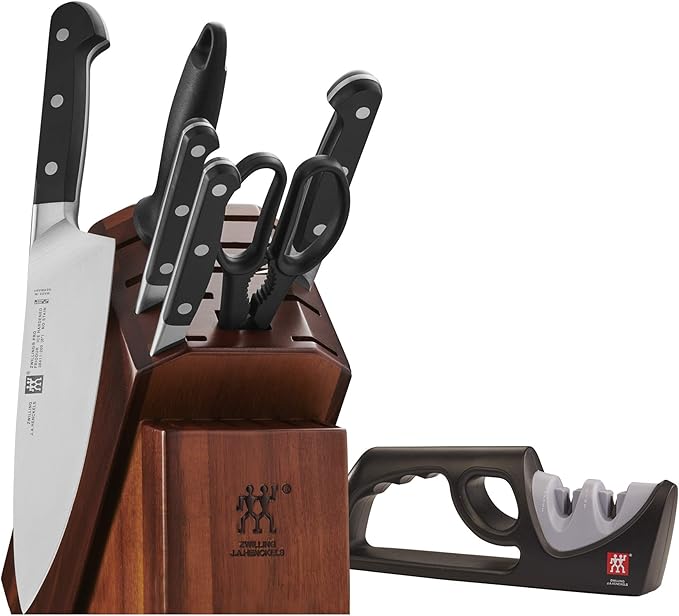ZWILLING Pro 7-pc Knife Block Set with Bonus Sharpener