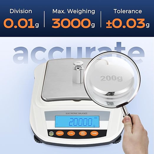 Bonvoisin Lab Scale Rechargeable Electronic Balance 3000gX0.01g Precision Analytical Balance Laboratory Balance Scientific Scale