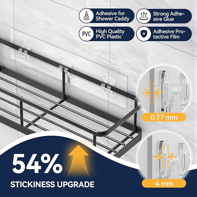 YASONIC Under Sink/Cabinet Organizers and Storage for Bathroom & Kitchen and 2-Pack Shower Caddy Adhesive Replacement
