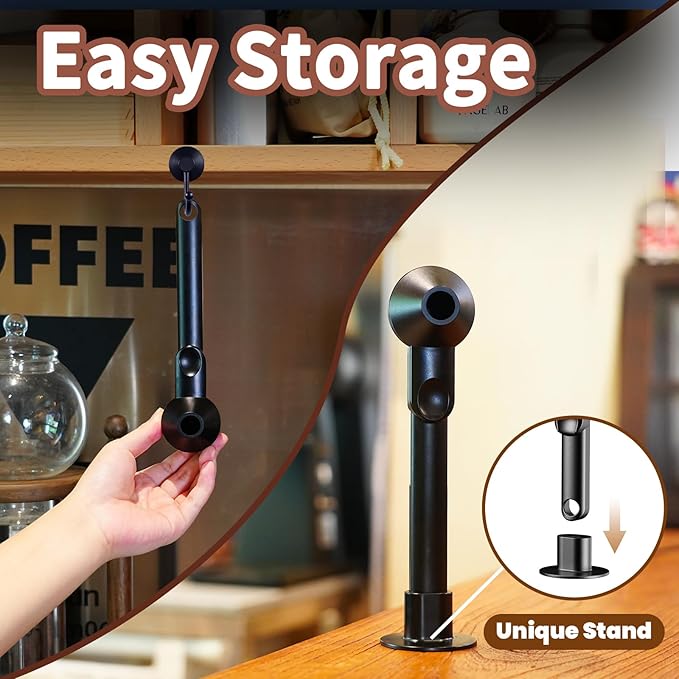 Coffee Scoop with Funnel for Ground Coffee, Protein Powder & Tea, for Reusable K Cup Refiller, 2TBSP Mess-Free, Funnel Design Prevents Spills (Black, 1-Pack)